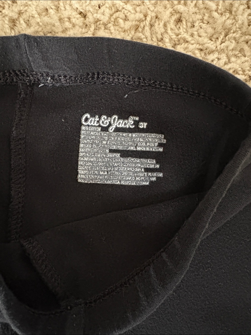 Cat & Jack Maroon Hoodie with Pink Sleeve Panels and Black Leggings - Picture 9 of 9
